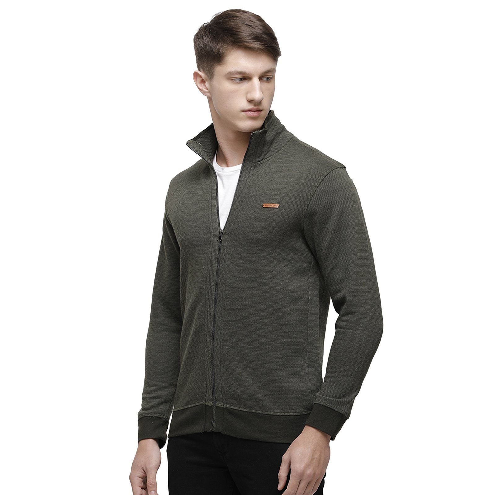 Swiss club Men's High Neck Full Sleeve Dark Grey 100% Cotton Slim Fit Sweat Shirt LAZO - 10 B Sweat Shirts Swiss Club 
