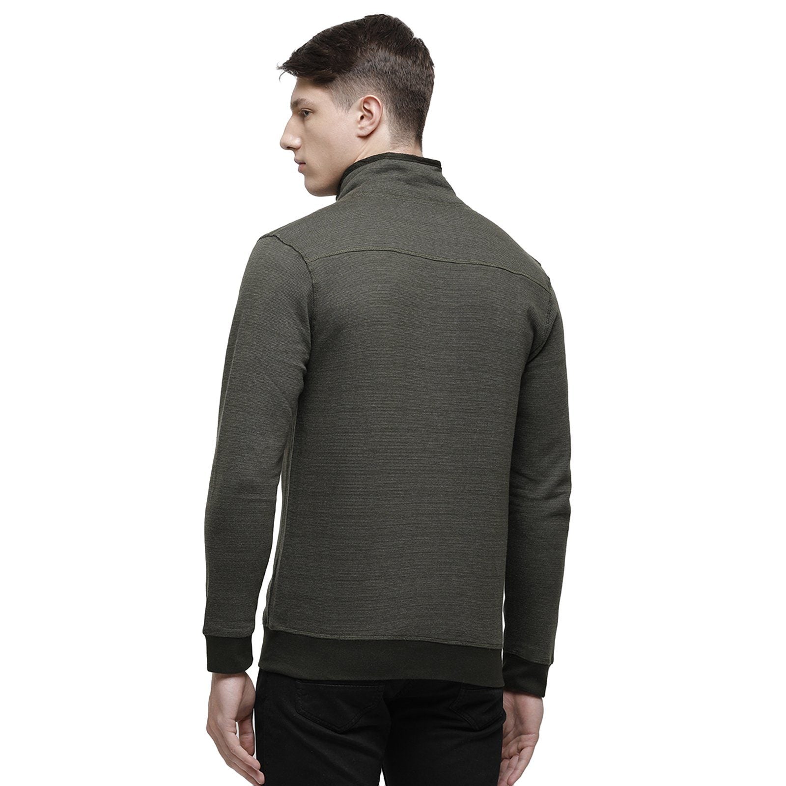 Swiss club Men's High Neck Full Sleeve Dark Grey 100% Cotton Slim Fit Sweat Shirt LAZO - 10 B Sweat Shirts Swiss Club 