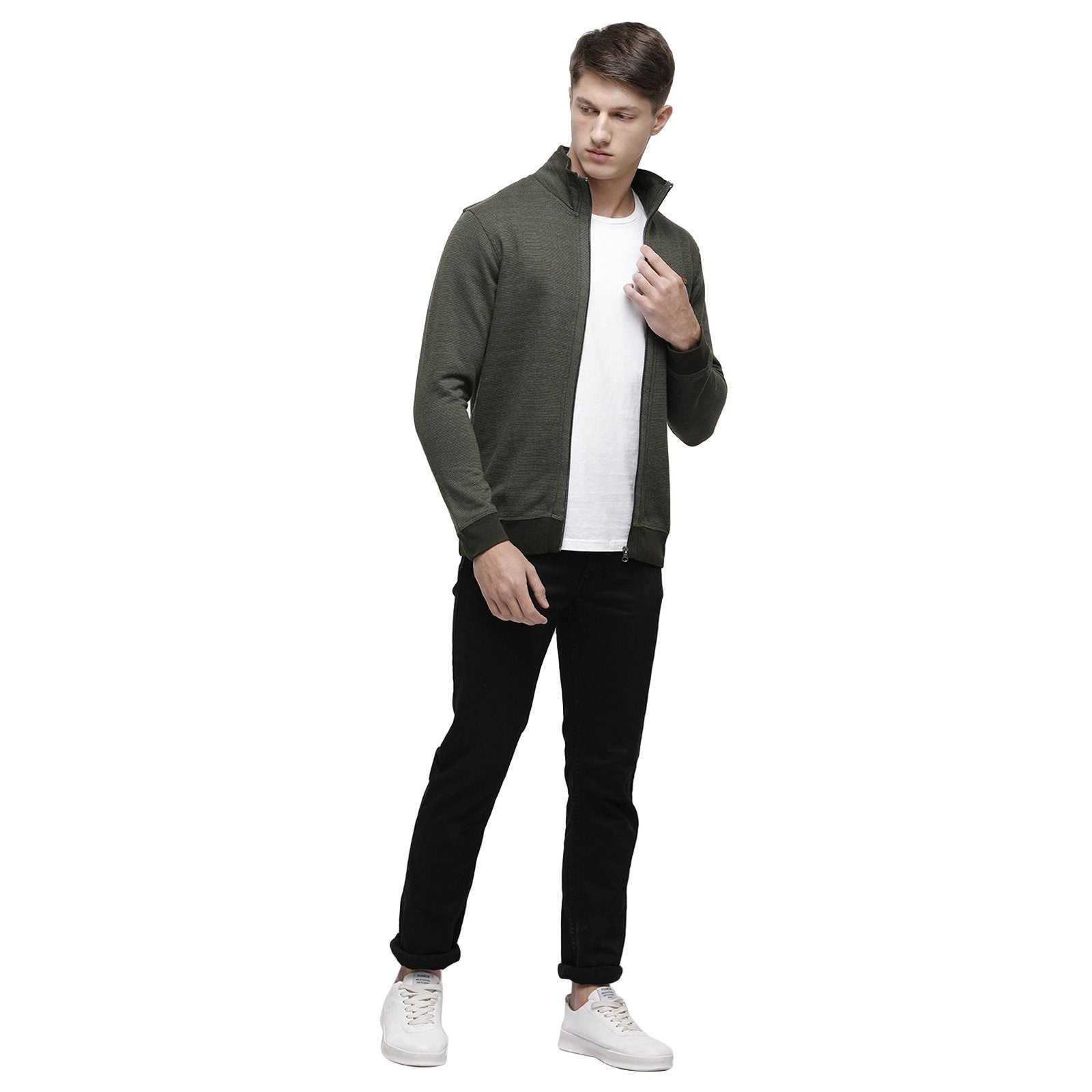 Swiss club Men's High Neck Full Sleeve Dark Grey 100% Cotton Slim Fit Sweat Shirt LAZO - 10 B Sweat Shirts Swiss Club 