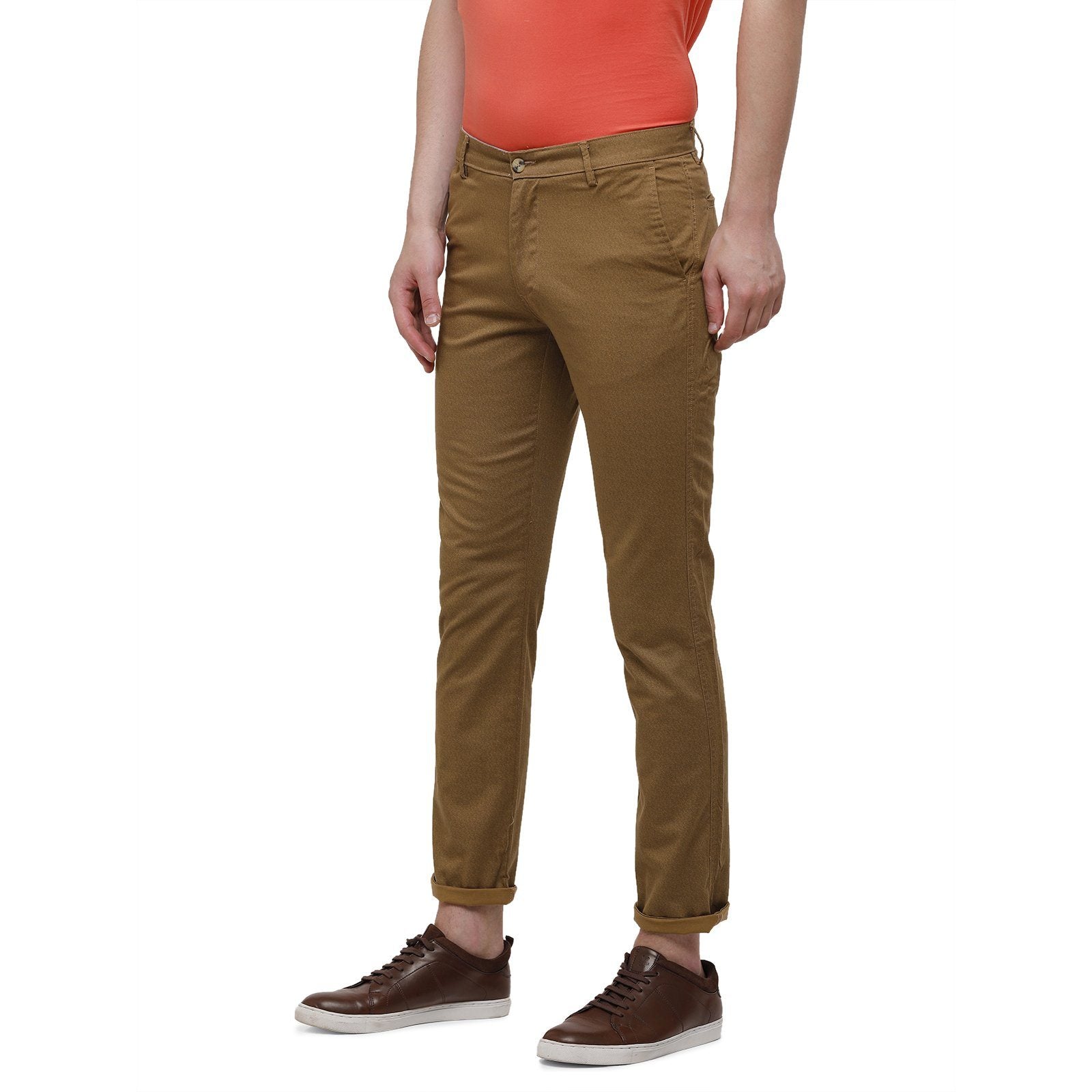 Classic Polo Men's Slim Fit Bottom Bottom Solid Cotton Blend Khaki Trousers TM1-32 B-KHA-SL-LY classic polo trousers Classic Polo 