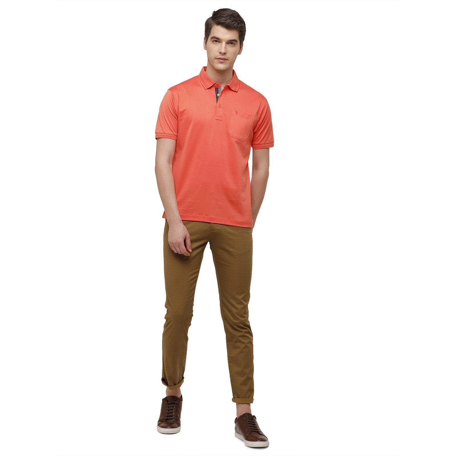 Classic Polo Men's Slim Fit Bottom Bottom Solid Cotton Blend Khaki Trousers TM1-32 B-KHA-SL-LY classic polo trousers Classic Polo 
