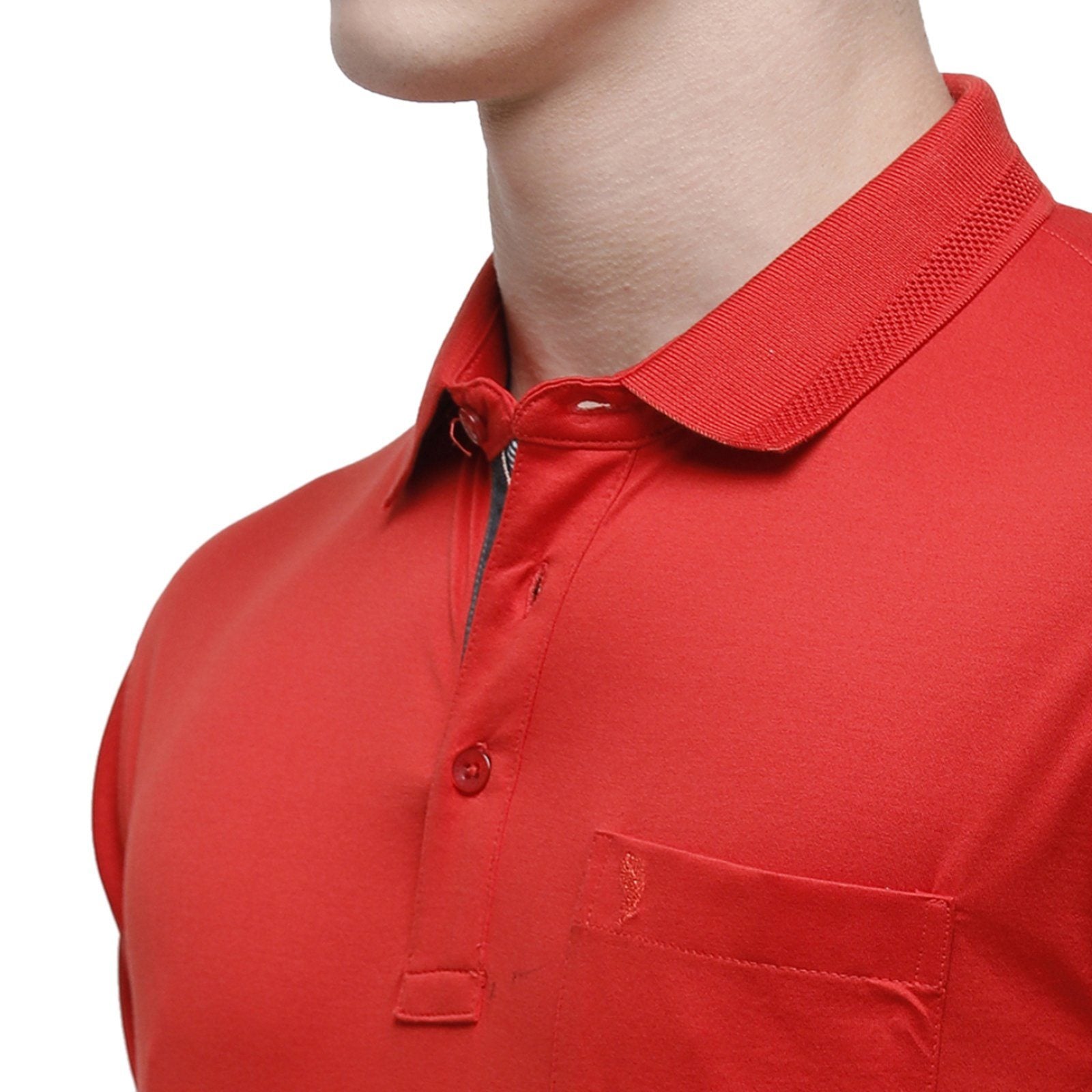 Swiss club Men's Polo Neck Half Sleeve Orange Cotton Regular Fit T-Shirt LUXOS-MOLTEN LAVA AF P T-shirt Swiss Club 