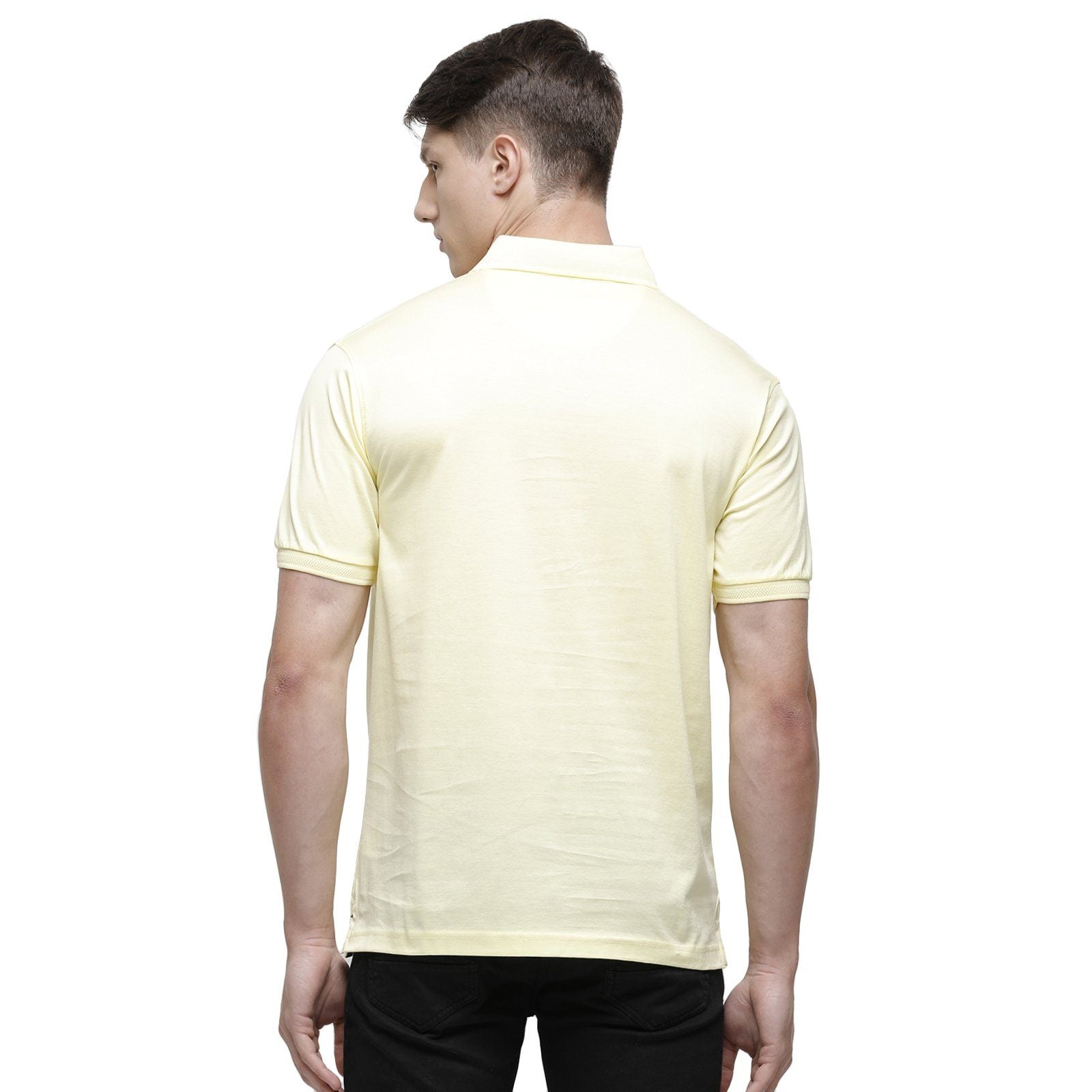 Swiss club Men's Polo Neck Half Sleeve Yellow Cotton Regular Fit T-Shirt LUXOS-YELLOW AF P T-shirt Swiss Club 