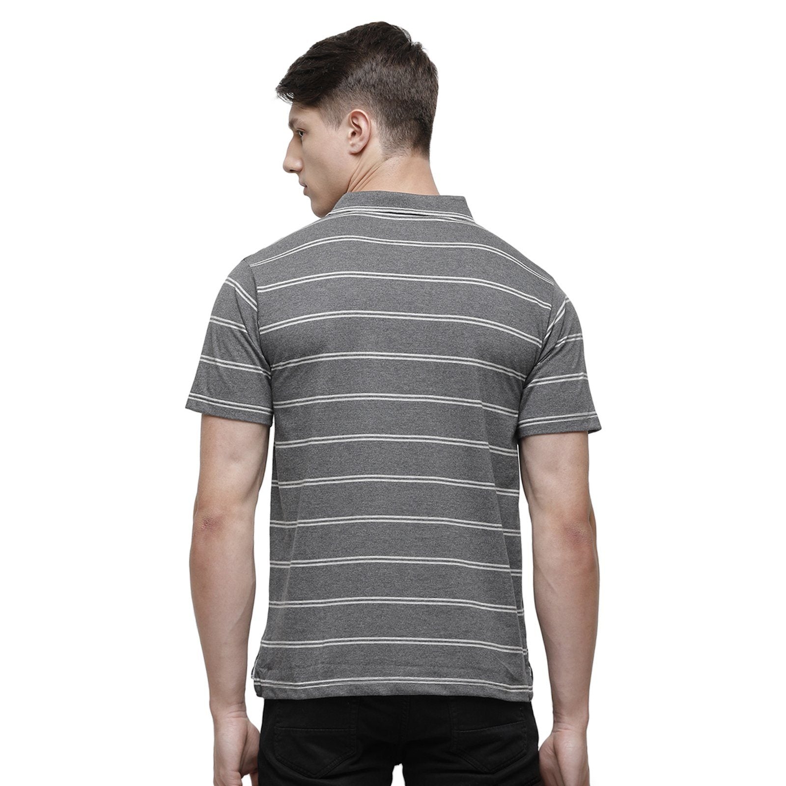 Classic polo Men's Polo Neck Half Sleeve Grey Mélange Cotton Regular Fit T-Shirt MEL - 174 A AF P T-shirt Classic Polo 