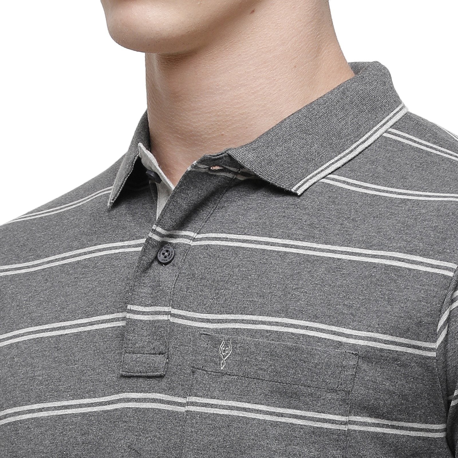Classic polo Men's Polo Neck Half Sleeve Grey Mélange Cotton Regular Fit T-Shirt MEL - 174 A AF P T-shirt Classic Polo 