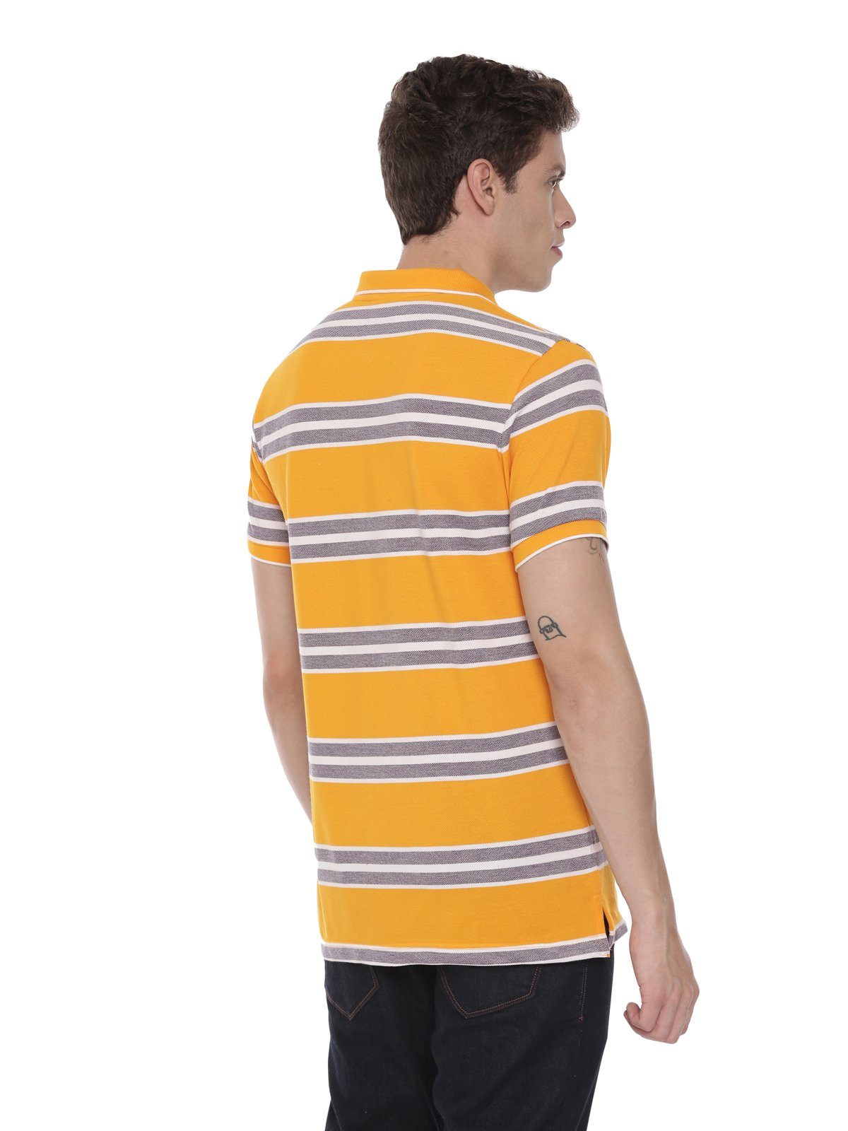 Classic polo Men's Polo Neck Half Sleeve Yellow Cotton Slim Fit T-Shirt NITRO - 225 A SF P T-shirt Classic Polo 