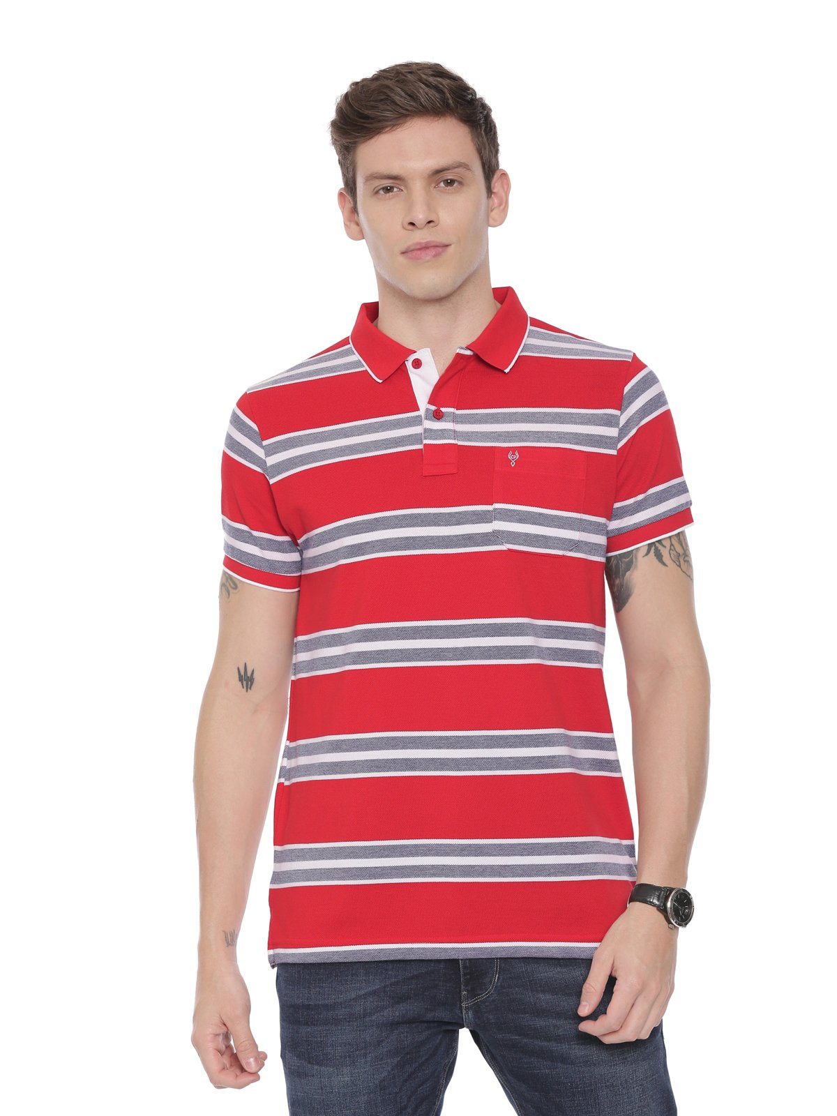 Classic polo Men's Polo Neck Half Sleeve Red Cotton Slim Fit T-Shirt NITRO - 225 B SF P T-shirt Classic Polo 