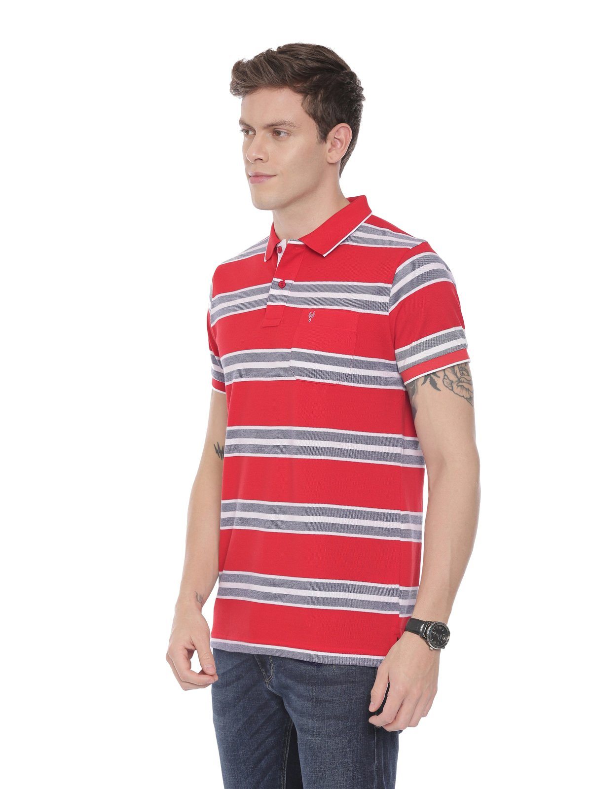 Classic polo Men's Polo Neck Half Sleeve Red Cotton Slim Fit T-Shirt NITRO - 225 B SF P T-shirt Classic Polo 