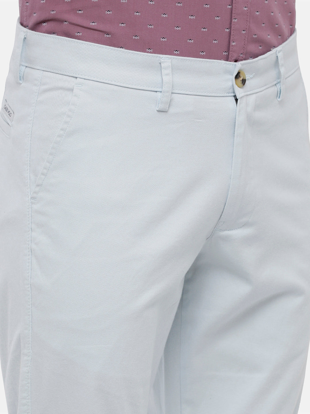 Classic Polo Mens Solid Muscle Fit Blue Trousers - Ares-Sky Blue