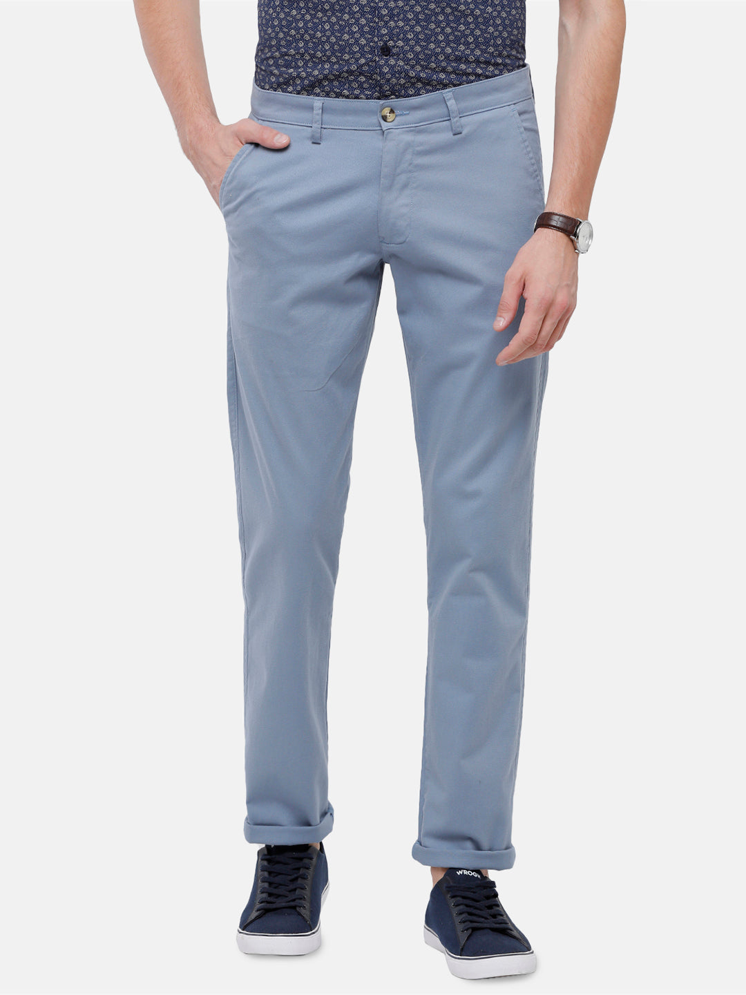 Buy KRAUS Light Blue Solid Comfort Fit Tencel Womens Casual Wear Trousers |  Shoppers Stop