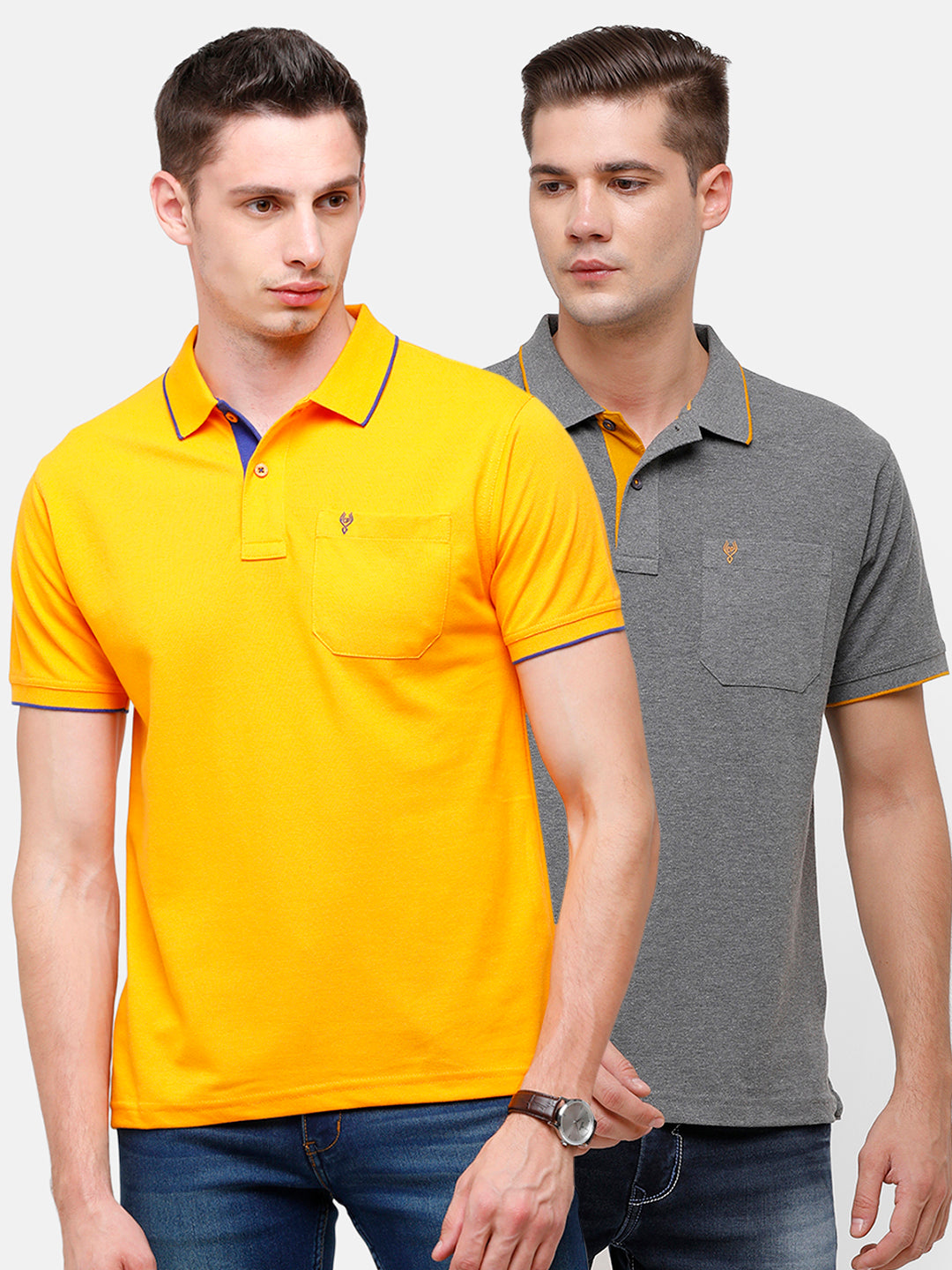 Classic polo Men's Combo Double Pique Polo Half Sleeve Authentic Fit T-Shirt Nova - Pack of 2 T-shirt Classic Polo 