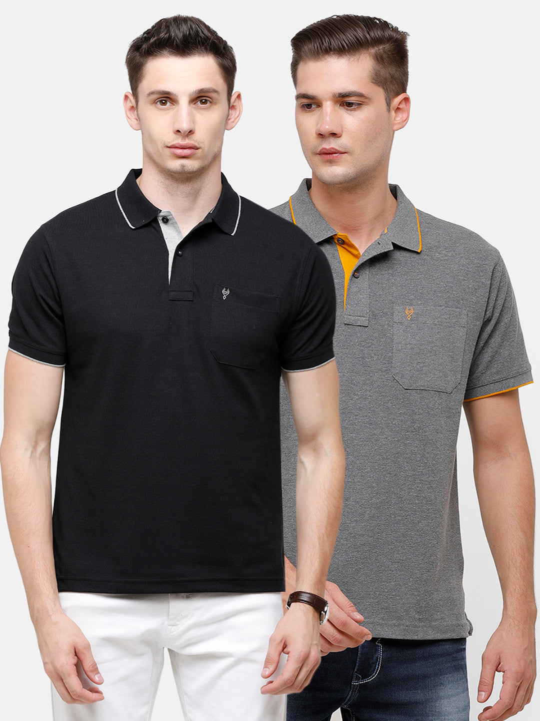 Classic polo Men's Combo Double Pique Polo Half Sleeve Authentic Fit T-Shirt Nova - Pack of 2 T-shirt Classic Polo 