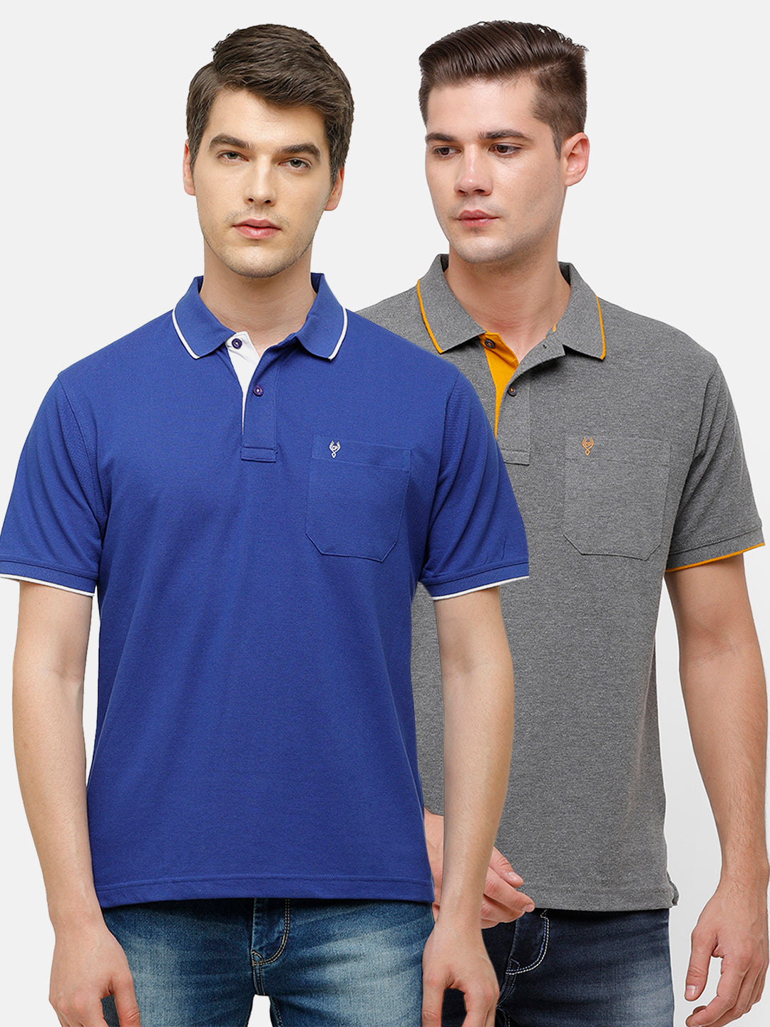Classic polo Men's Combo Double Pique Polo Half Sleeve Authentic Fit T-Shirt Nova - Pack of 2 T-shirt Classic Polo 