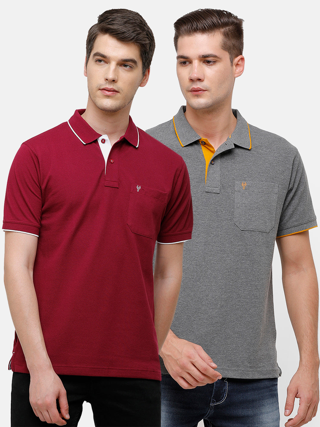 Classic polo Men's Combo Double Pique Polo Half Sleeve Authentic Fit T-Shirt Nova - Pack of 2 T-shirt Classic Polo 