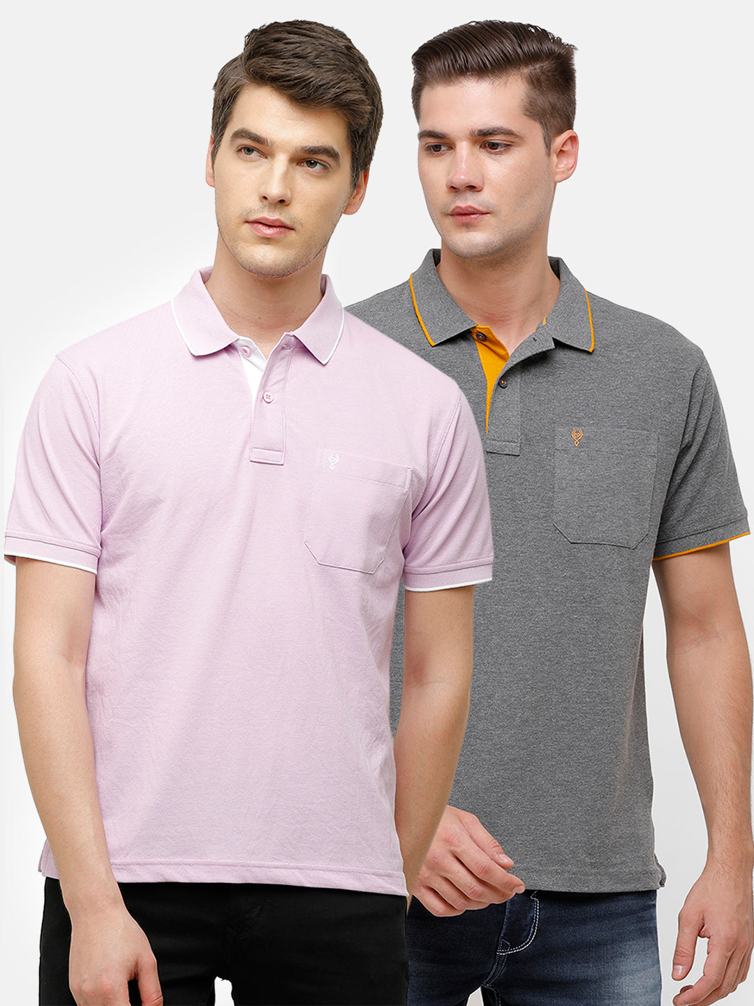 Classic polo Men's Combo Double Pique Polo Half Sleeve Authentic Fit T-Shirt Nova - Pack of 2 T-shirt Classic Polo 