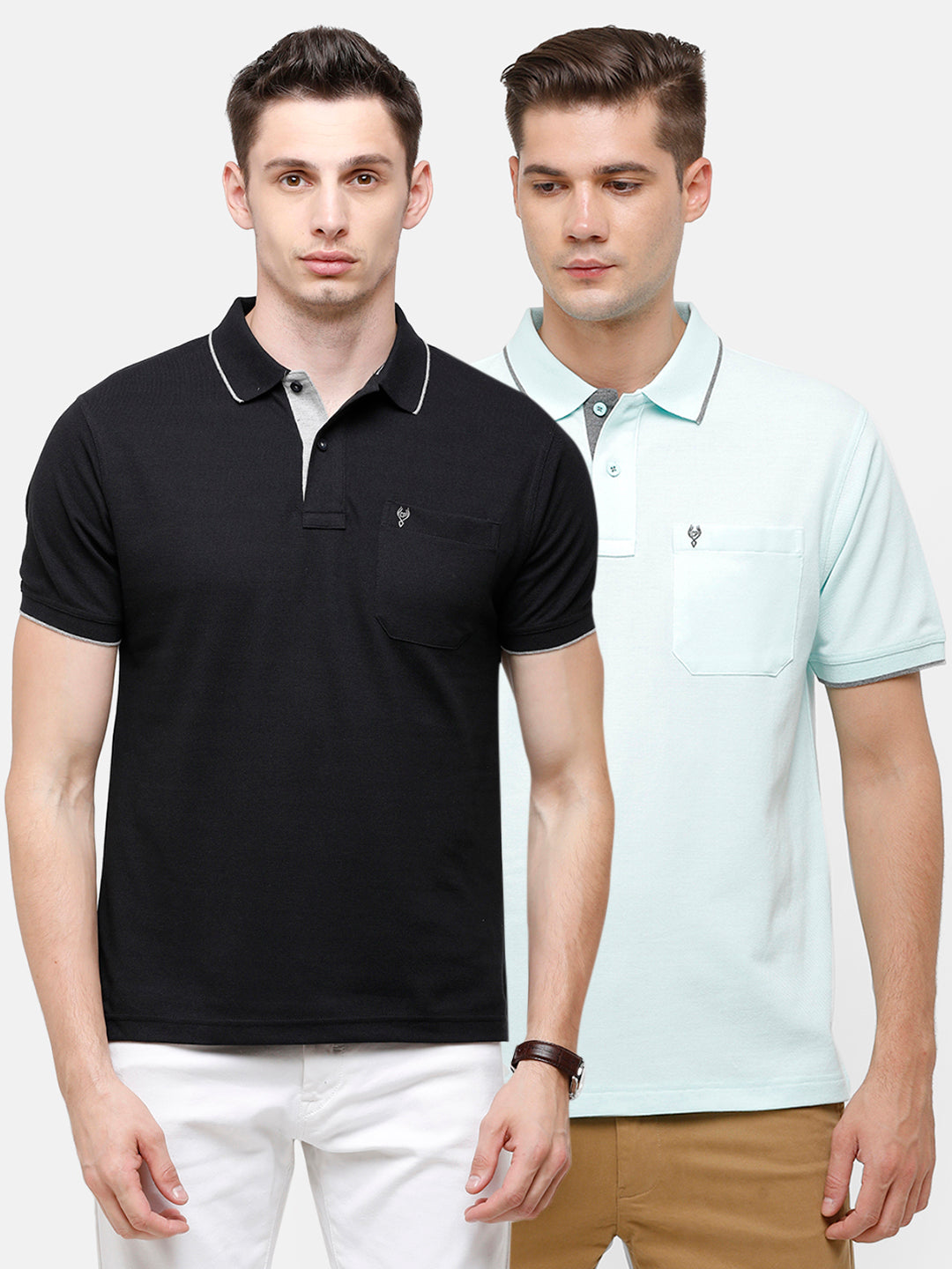 Classic polo Men's Combo Double Pique Polo Half Sleeve Authentic Fit T-Shirt Nova - Pack of 2 T-shirt Classic Polo 