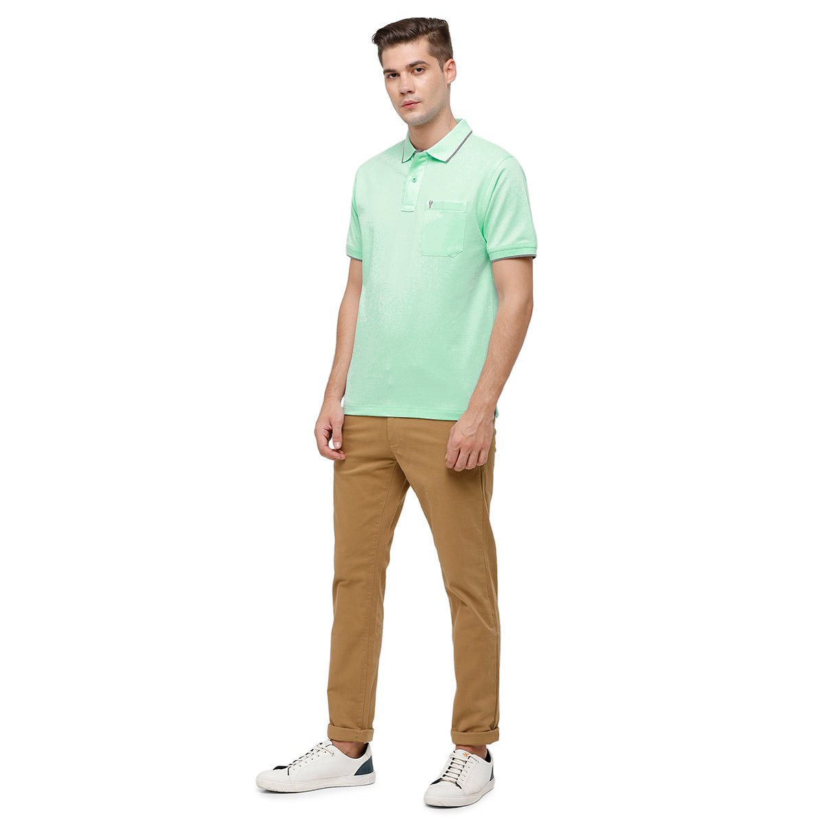 Classic Polo Men's Smart Double Pique Polo Half Sleeve Authentic Fit T-Shirt | Nova - Auqa