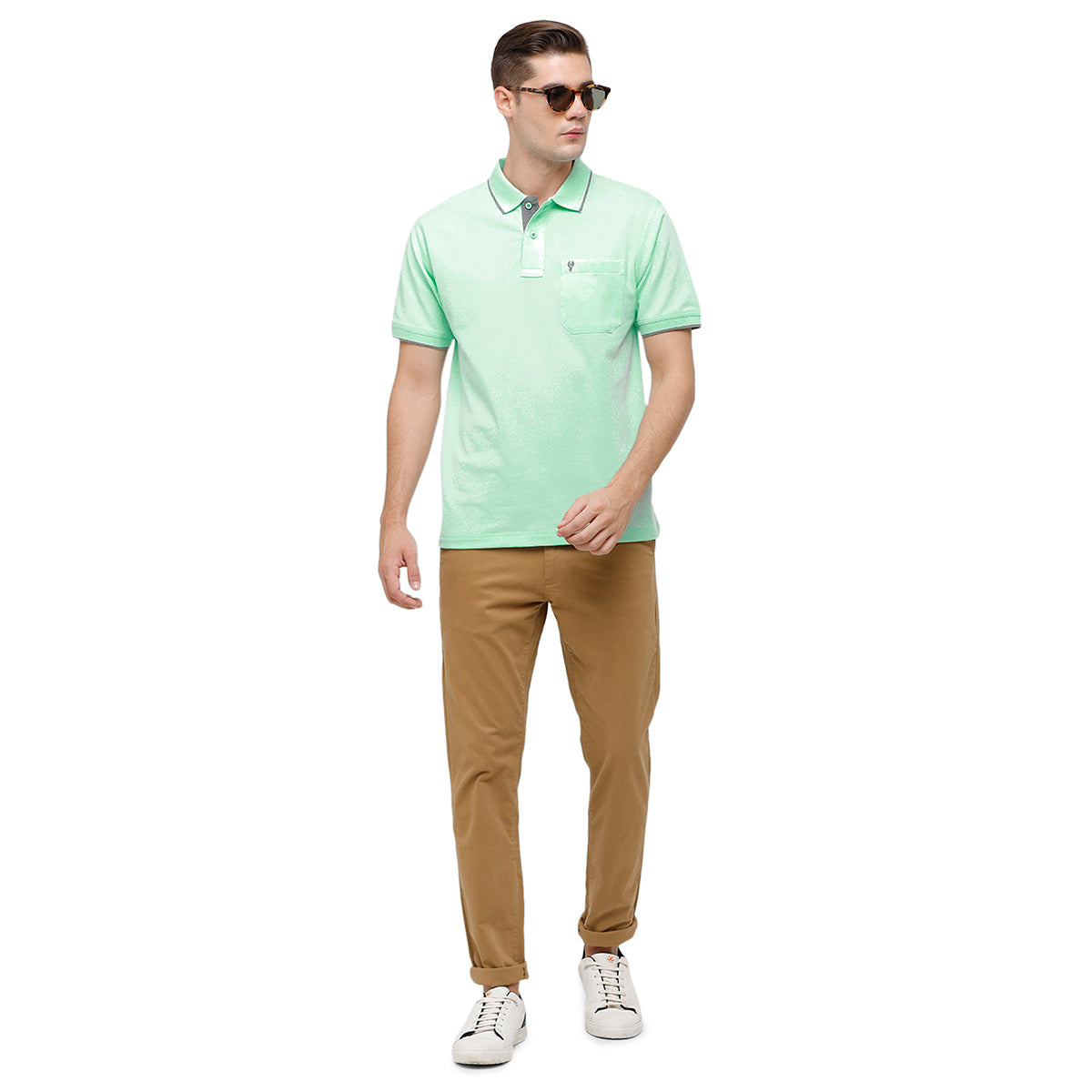 Classic Polo Men's Smart Double Pique Polo Half Sleeve Authentic Fit T-Shirt | Nova - Auqa