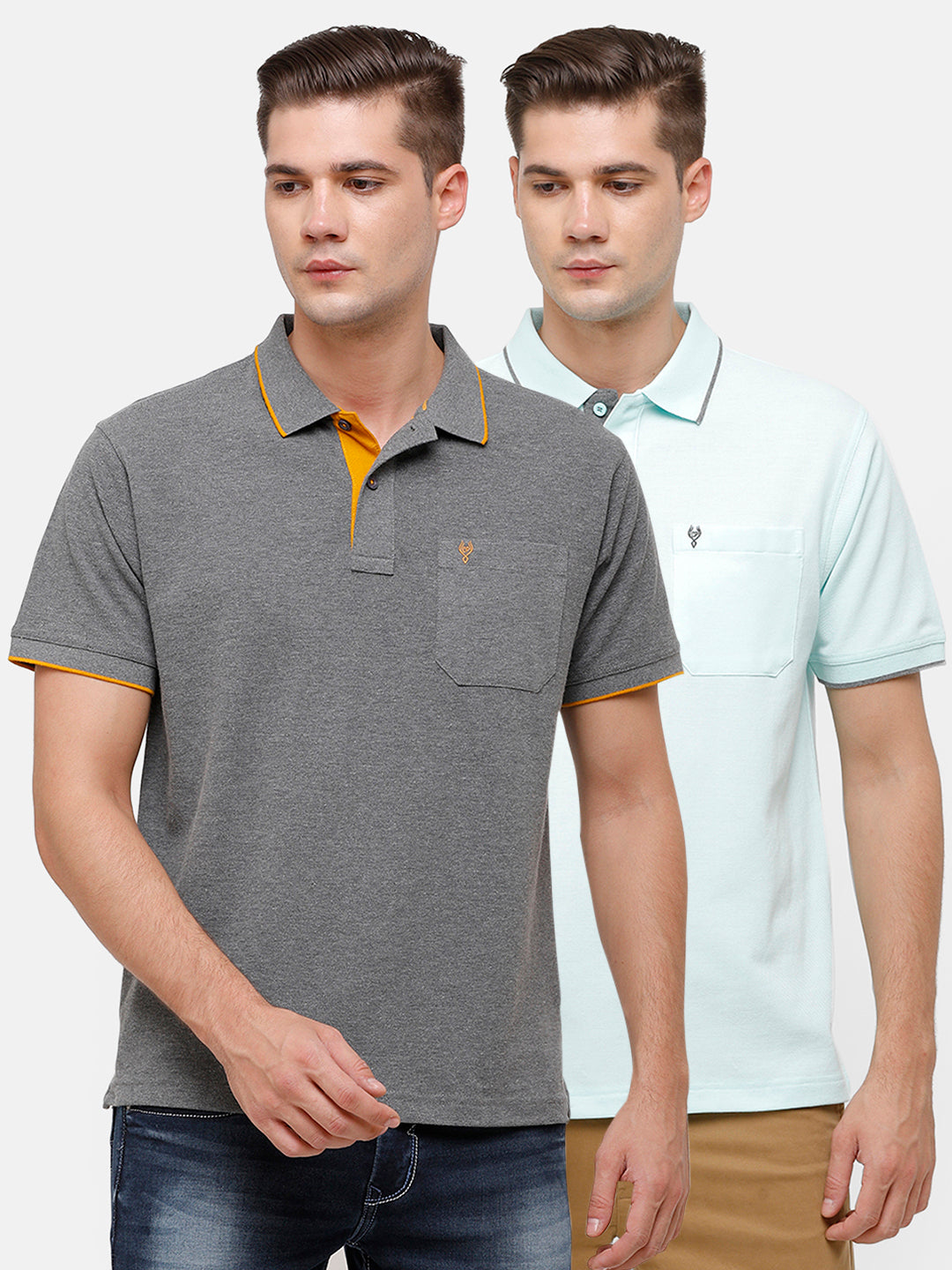 Classic polo Men's Combo Double Pique Polo Half Sleeve Authentic Fit T-Shirt Nova - Pack of 2 T-shirt Classic Polo 