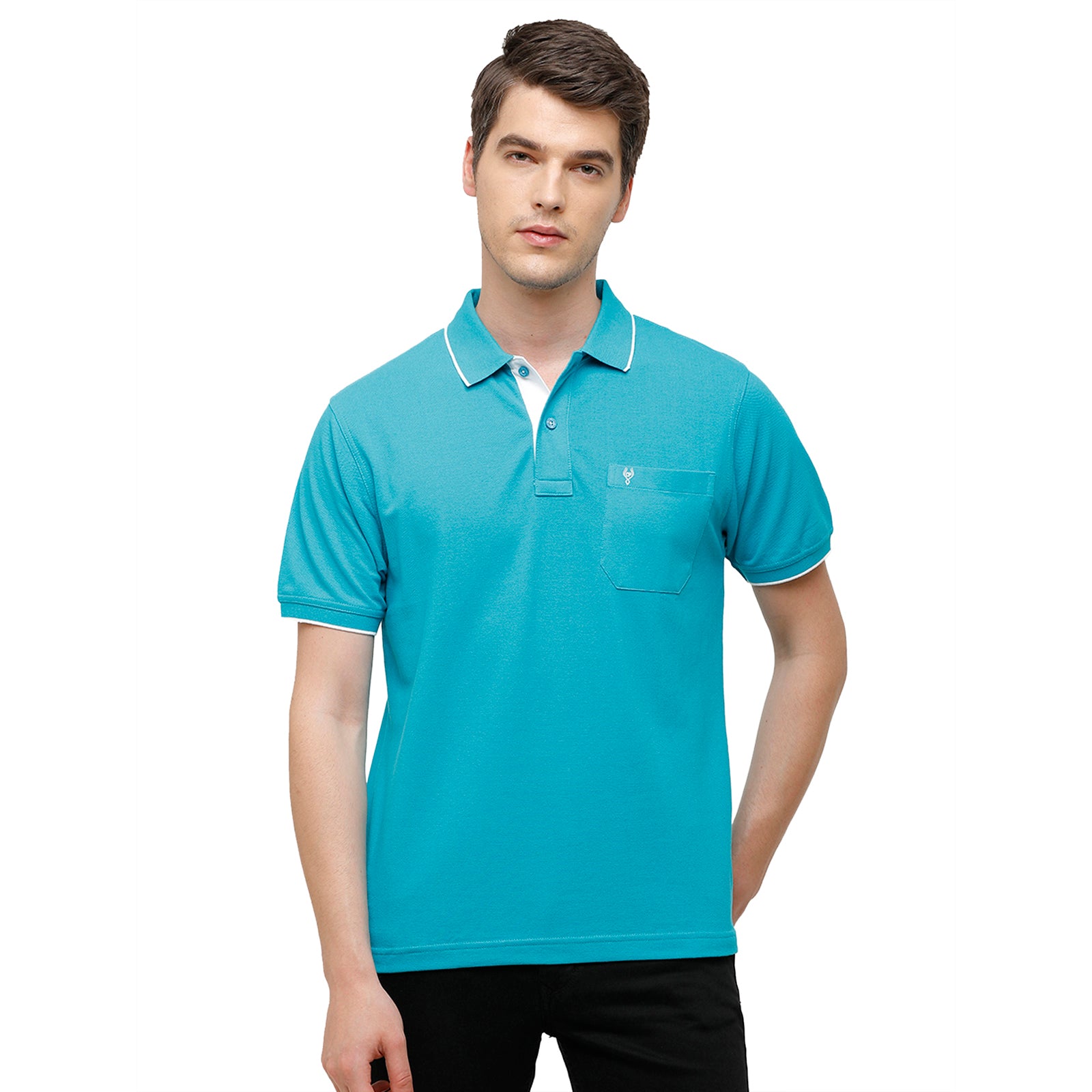 Classic Polo Men's Smart Double Pique Polo Half Sleeve Authentic Fit T-Shirt | Nova - Breeze