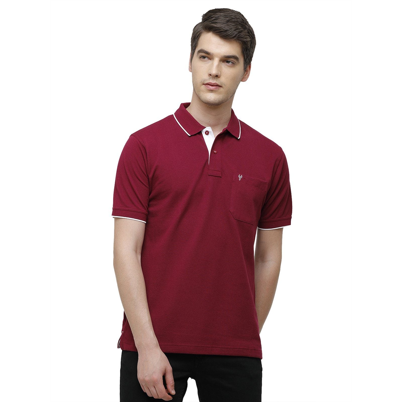 Classic polo Men's Maroon Smart Double Pique Polo Half Sleeve Authentic Fit T-Shirt Nova - Burgundy T-shirt Classic Polo 