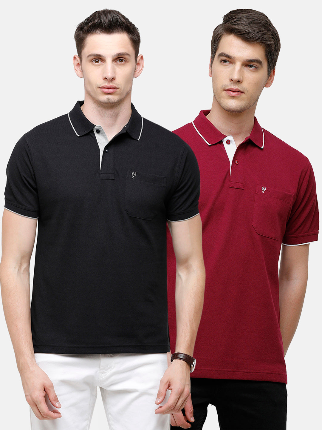 Classic polo Men's Combo Double Pique Polo Half Sleeve Authentic Fit T-Shirt Nova - Pack of 2 T-shirt Classic Polo 