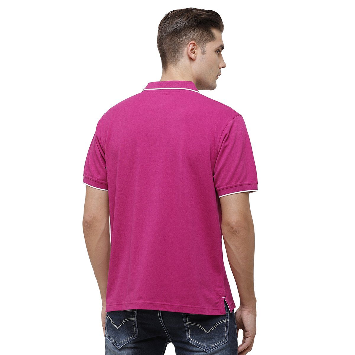 Classic polo Men's Fuchea Pink Smart Double Pique Polo Half Sleeve Authentic Fit T-Shirt Nova - Fuchea T-shirt Classic Polo 