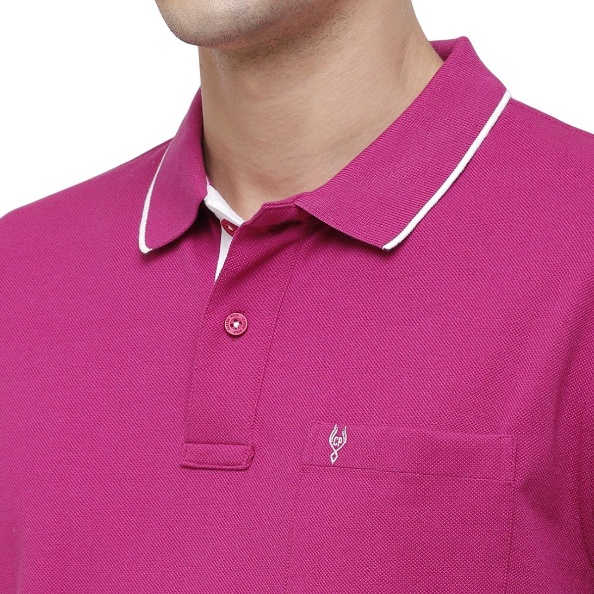 Classic polo Men's Fuchea Pink Smart Double Pique Polo Half Sleeve Authentic Fit T-Shirt Nova - Fuchea T-shirt Classic Polo 