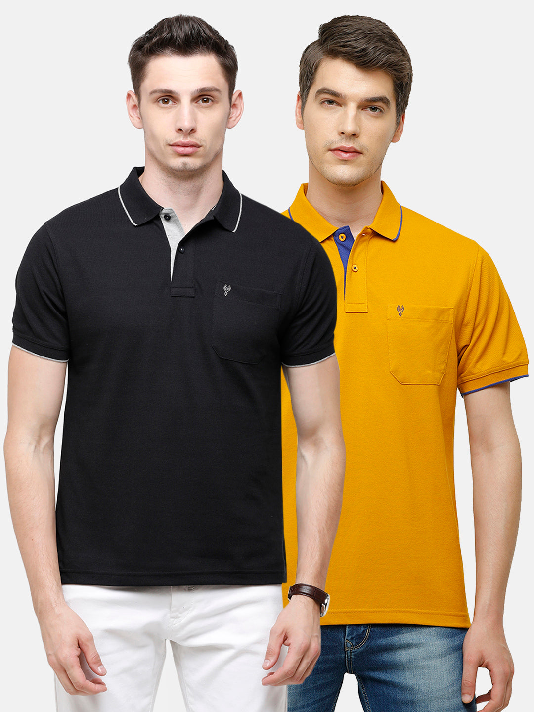 Classic polo Men's Combo Double Pique Polo Half Sleeve Authentic Fit T-Shirt Nova - Pack of 2 T-shirt Classic Polo 