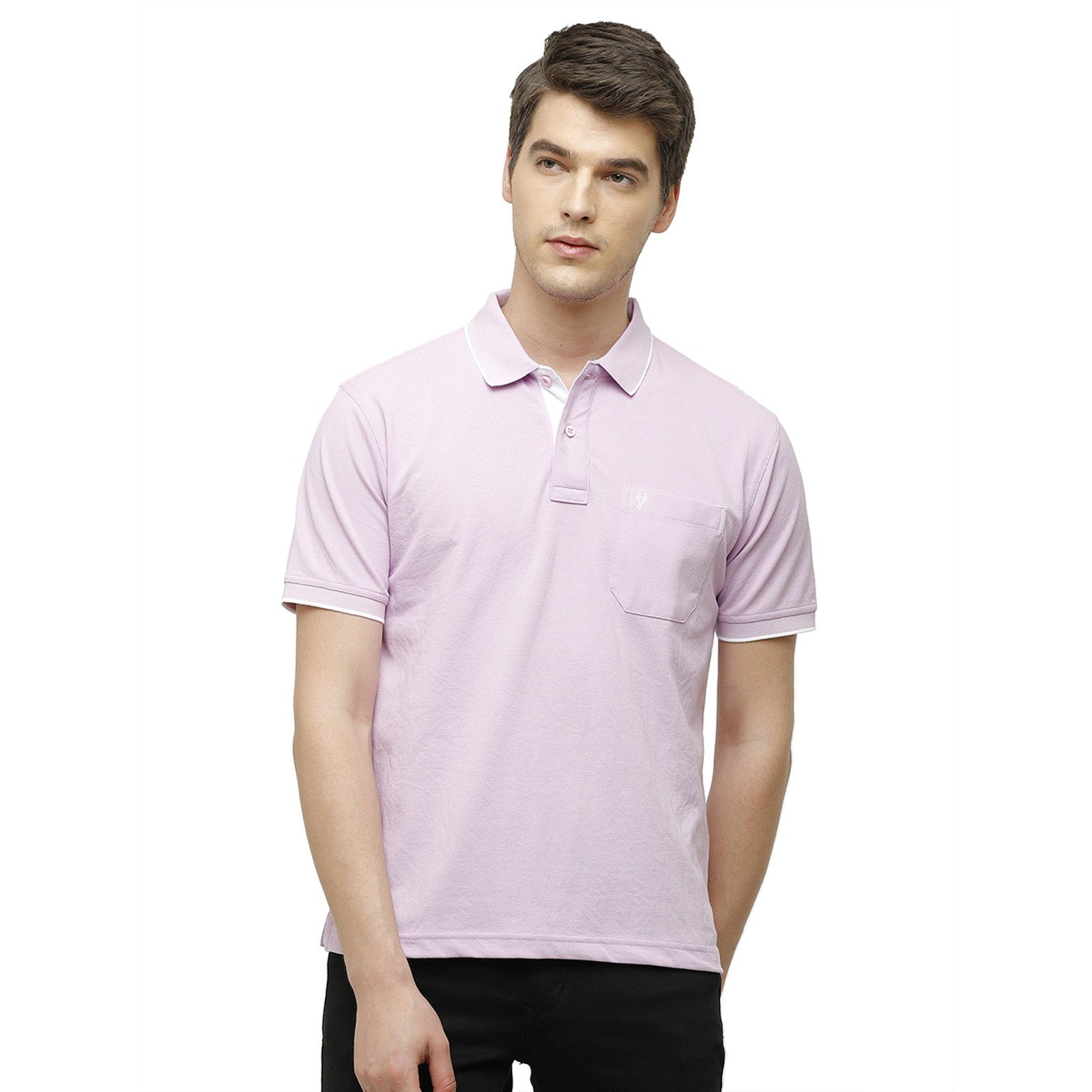 Classic polo Men's Lavender Smart Double Pique Polo Half Sleeve Authentic Fit T-Shirt Nova - Lavender T-shirt Classic Polo 