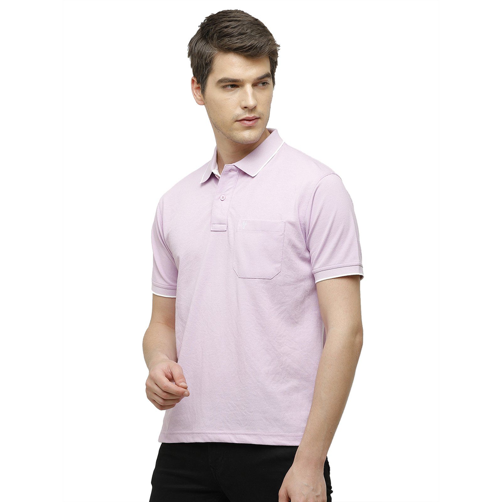 Classic polo Men's Lavender Smart Double Pique Polo Half Sleeve Authentic Fit T-Shirt Nova - Lavender T-shirt Classic Polo 