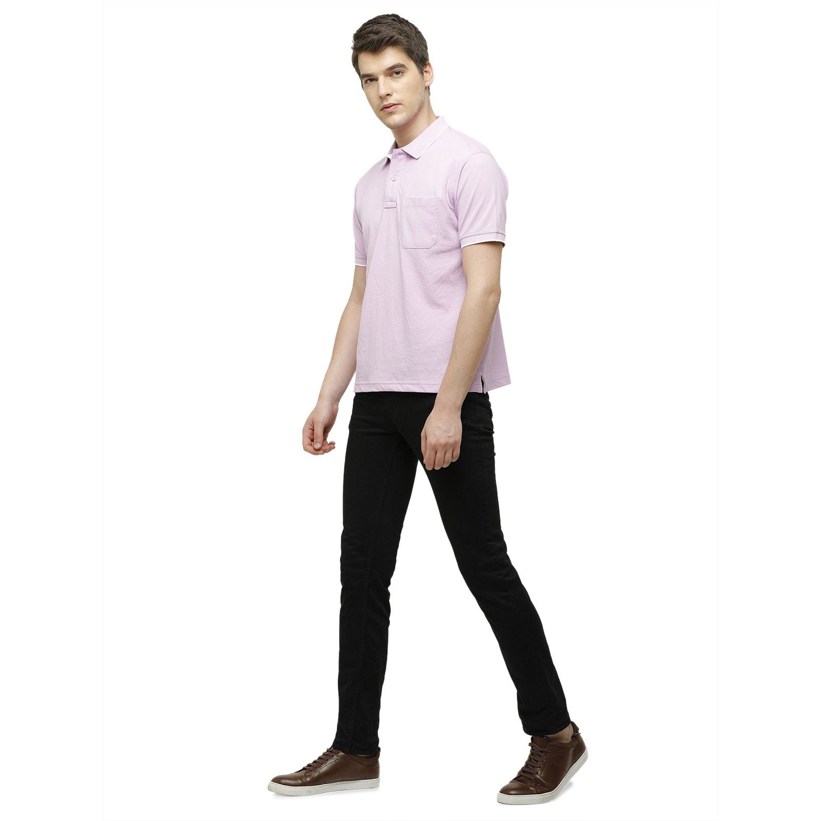 Classic polo Men's Lavender Smart Double Pique Polo Half Sleeve Authentic Fit T-Shirt Nova - Lavender T-shirt Classic Polo 