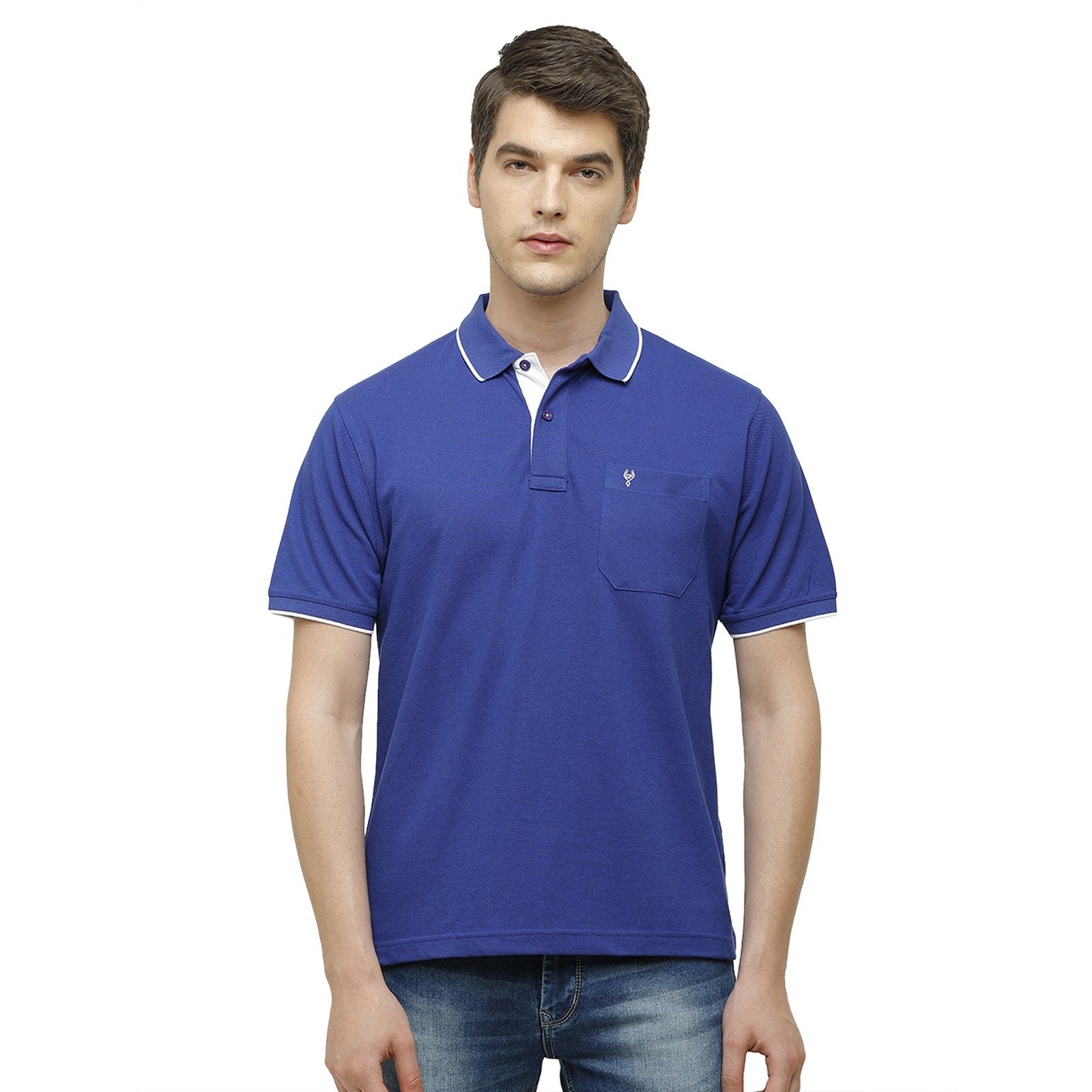 Classic polo Men's Navy Smart Double Pique Polo Half Sleeve Authentic Fit T-Shirt Nova - Navy T-shirt Classic Polo 