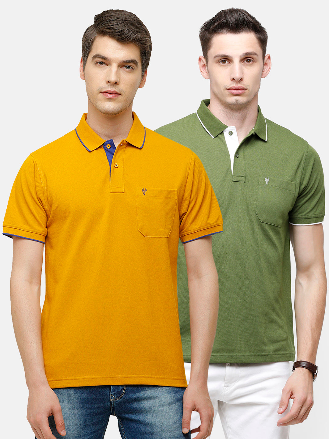 Classic polo Men's Combo Double Pique Polo Half Sleeve Authentic Fit T-Shirt Nova - Pack of 2 T-shirt Classic Polo 