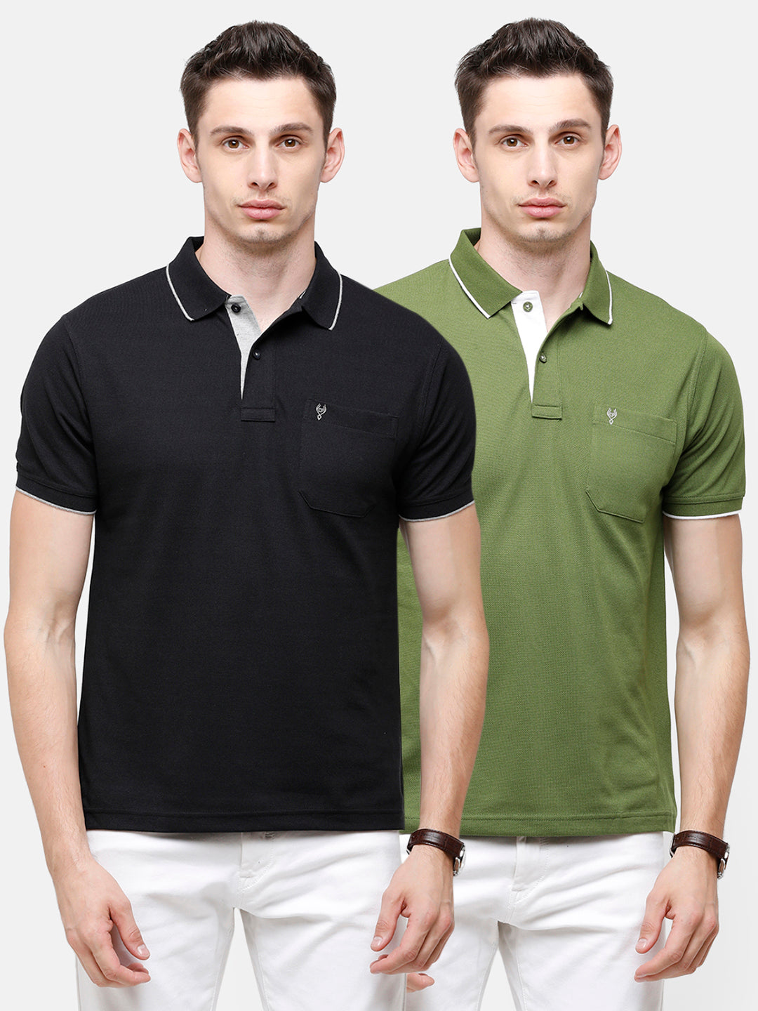 Classic polo Men's Combo Double Pique Polo Half Sleeve Authentic Fit T-Shirt Nova - Pack of 2 T-shirt Classic Polo 
