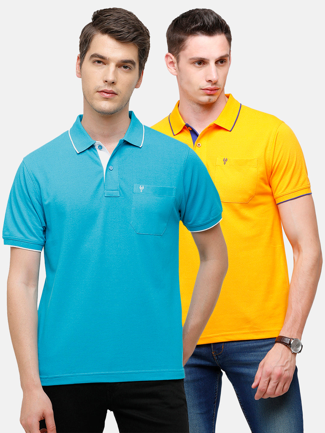Classic polo Men's Combo Double Pique Polo Half Sleeve Authentic Fit T-Shirt Nova - Pack of 2 T-shirt Classic Polo 