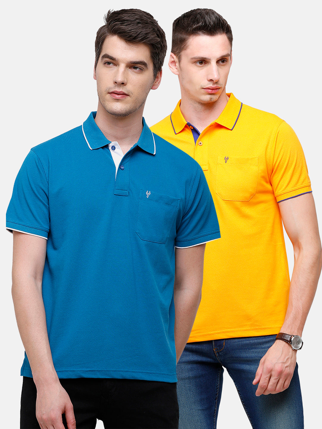 Classic polo Men's Combo Double Pique Polo Half Sleeve Authentic Fit T-Shirt Nova - Pack of 2 T-shirt Classic Polo 