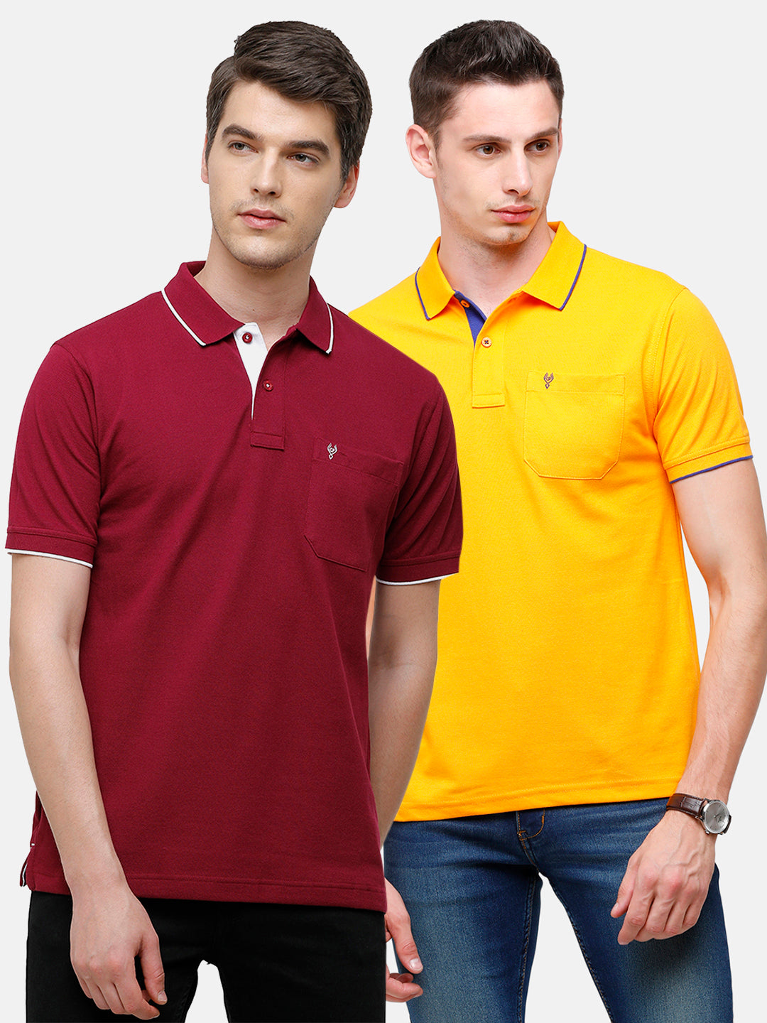 Classic polo Men's Combo Double Pique Polo Half Sleeve Authentic Fit T-Shirt Nova - Pack of 2 T-shirt Classic Polo 