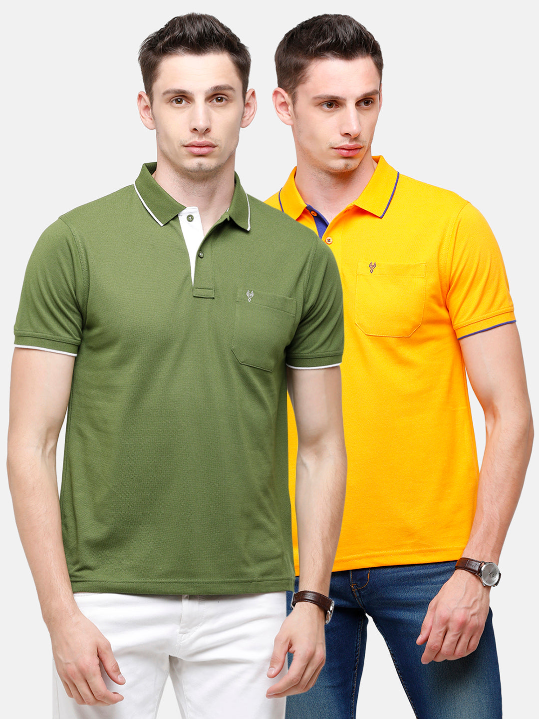 Classic polo Men's Combo Double Pique Polo Half Sleeve Authentic Fit T-Shirt Nova - Pack of 2 T-shirt Classic Polo 