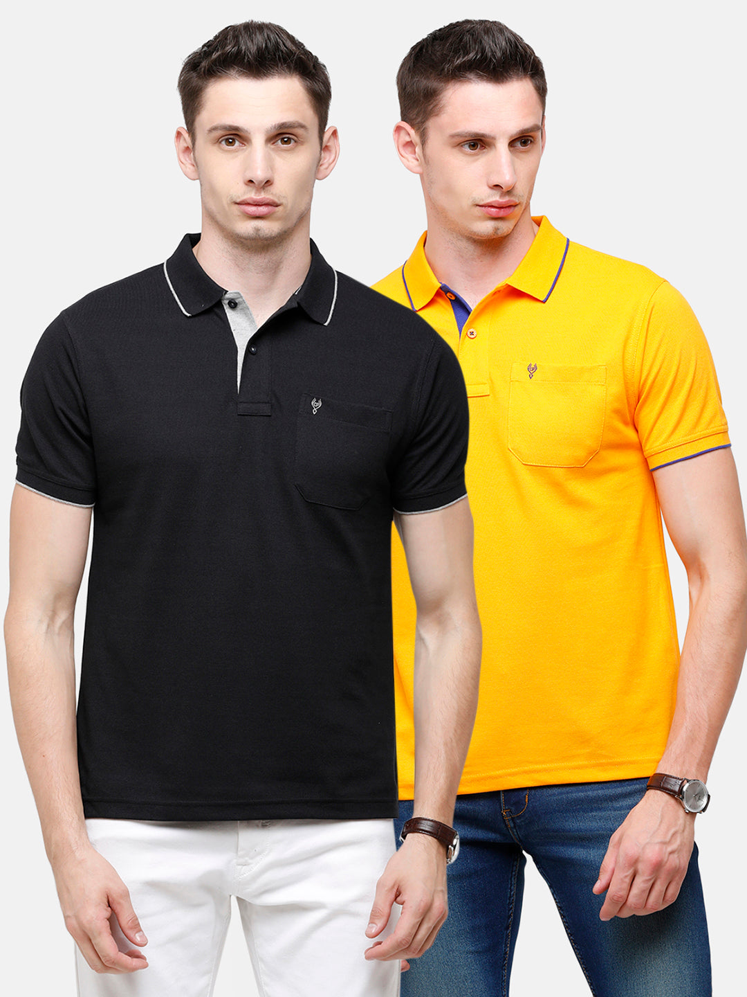 Classic polo Men's Combo Double Pique Polo Half Sleeve Authentic Fit T-Shirt Nova - Pack of 2 T-shirt Classic Polo 