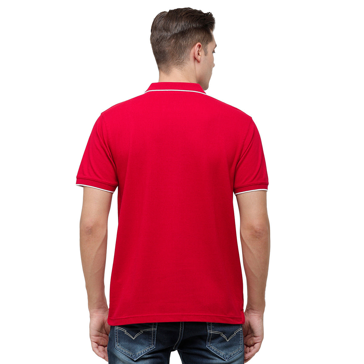 Classic Polo Men's Smart Double Pique Polo Half Sleeve Authentic Fit T-Shirt | Nova - Red