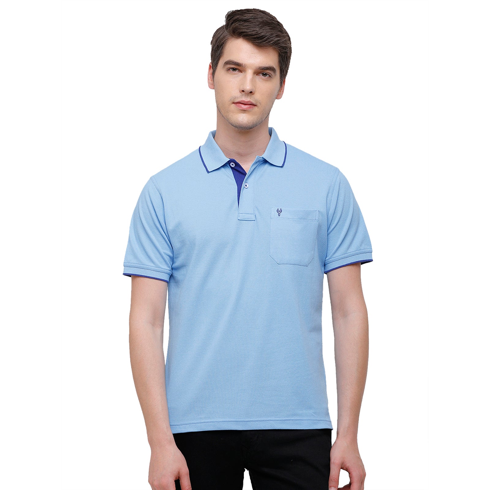 Classic Polo Men's Smart Double Pique Polo Half Sleeve Authentic Fit T-Shirt | Nova - Storm