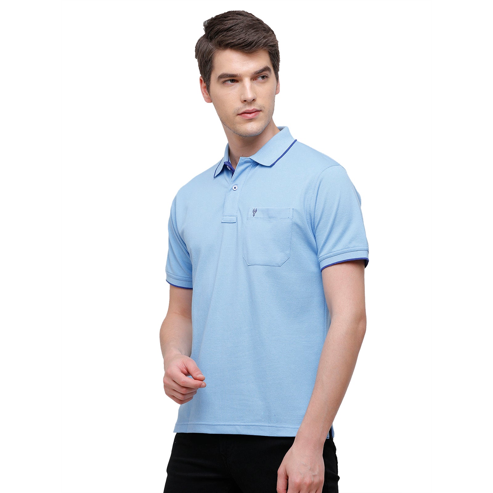 Classic Polo Men's Smart Double Pique Polo Half Sleeve Authentic Fit T-Shirt | Nova - Storm