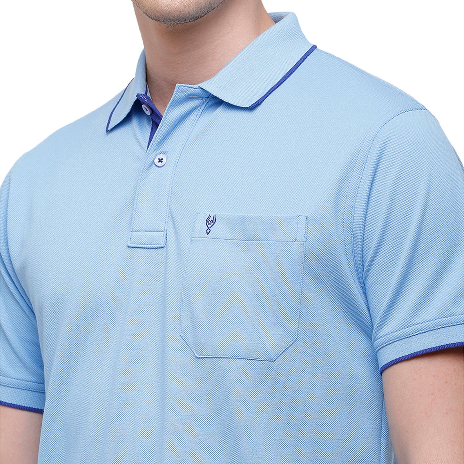 Classic Polo Men's Smart Double Pique Polo Half Sleeve Authentic Fit T-Shirt | Nova - Storm
