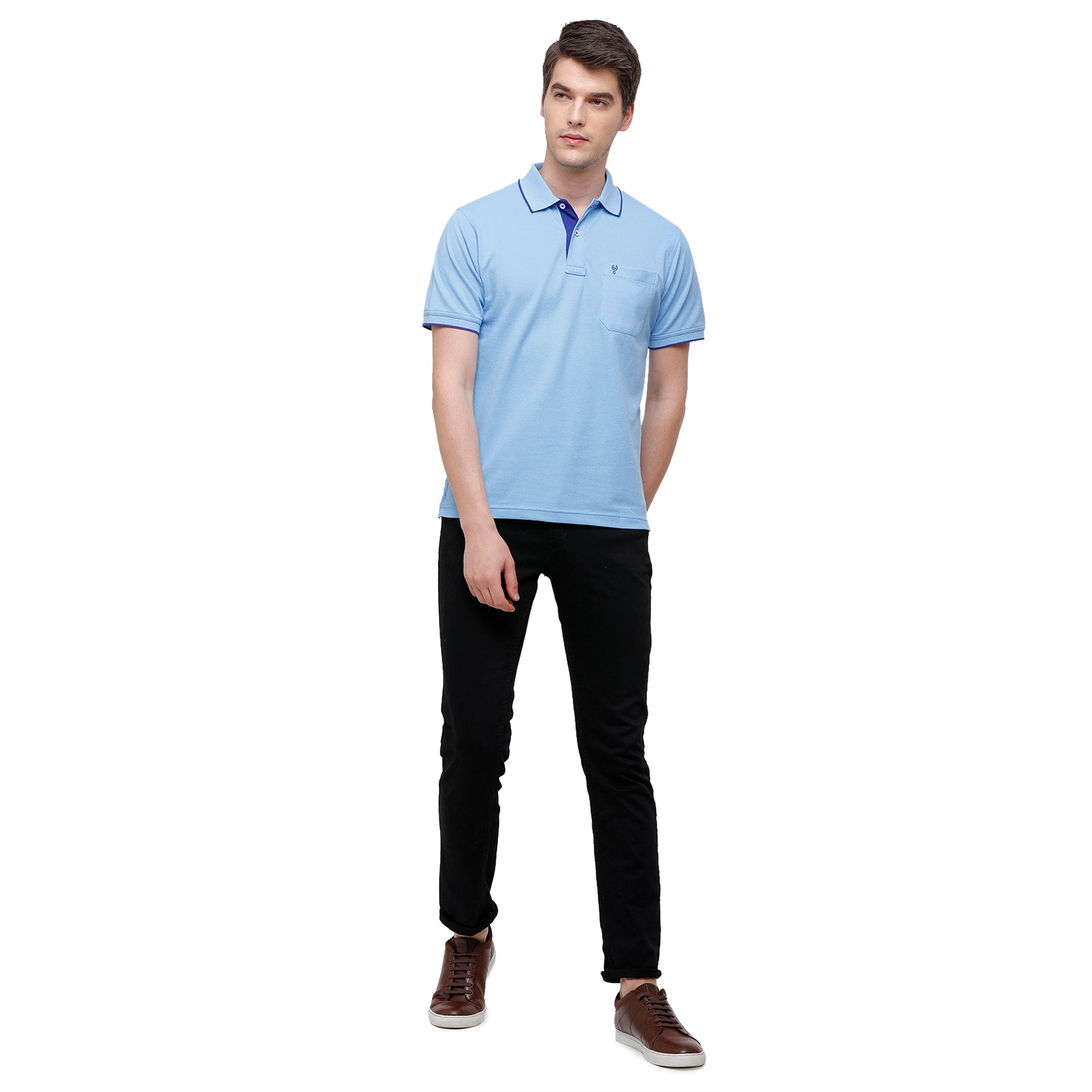 Classic Polo Men's Smart Double Pique Polo Half Sleeve Authentic Fit T-Shirt | Nova - Storm