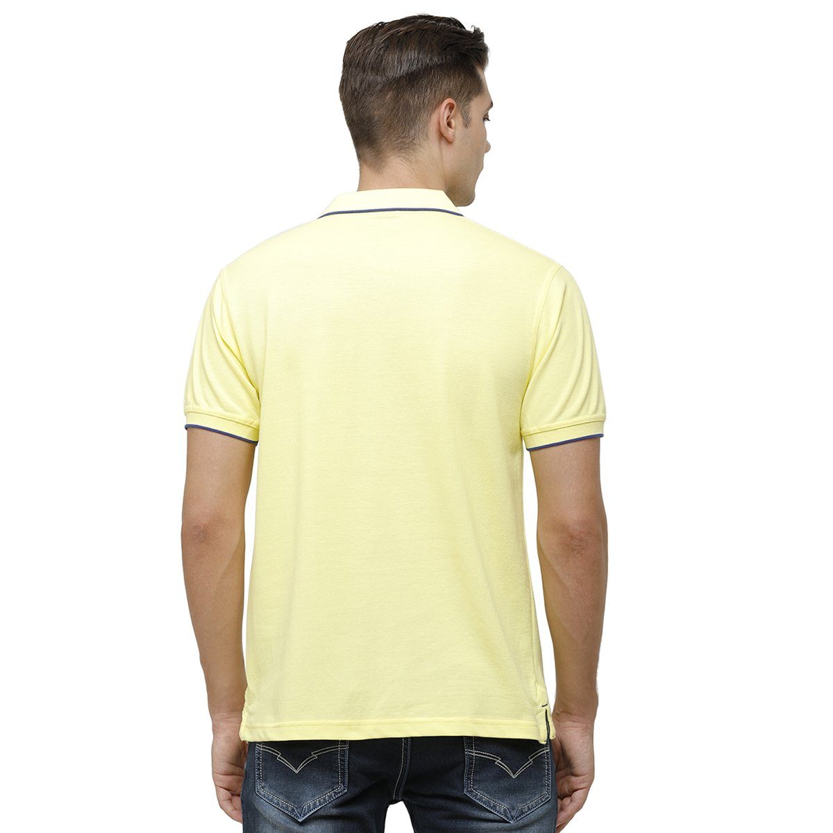 Classic polo Men's Yellow Smart Double Pique Polo Half Sleeve Authentic Fit T-Shirt Nova - Yellow T-shirt Classic Polo 