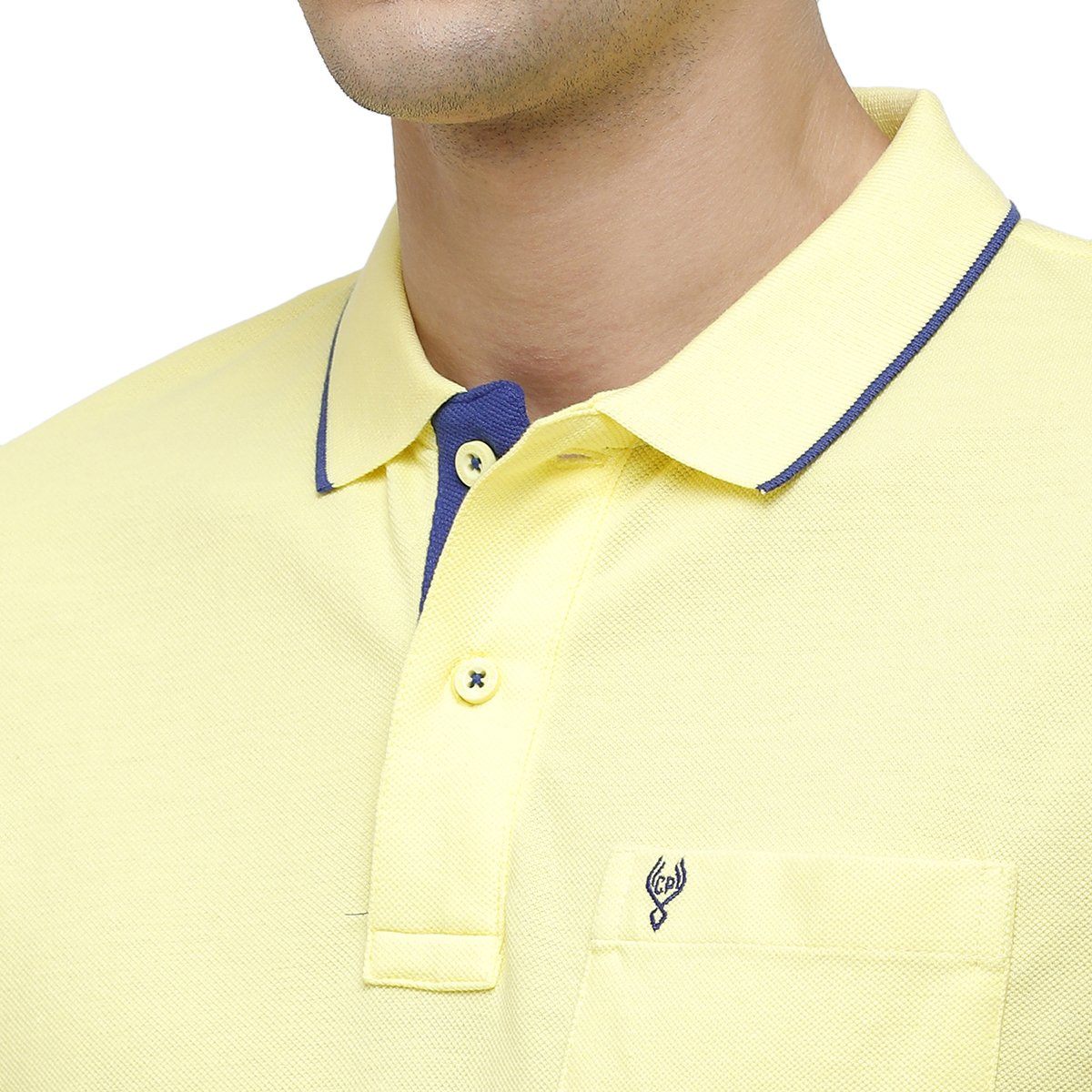 Classic polo Men's Yellow Smart Double Pique Polo Half Sleeve Authentic Fit T-Shirt Nova - Yellow T-shirt Classic Polo 