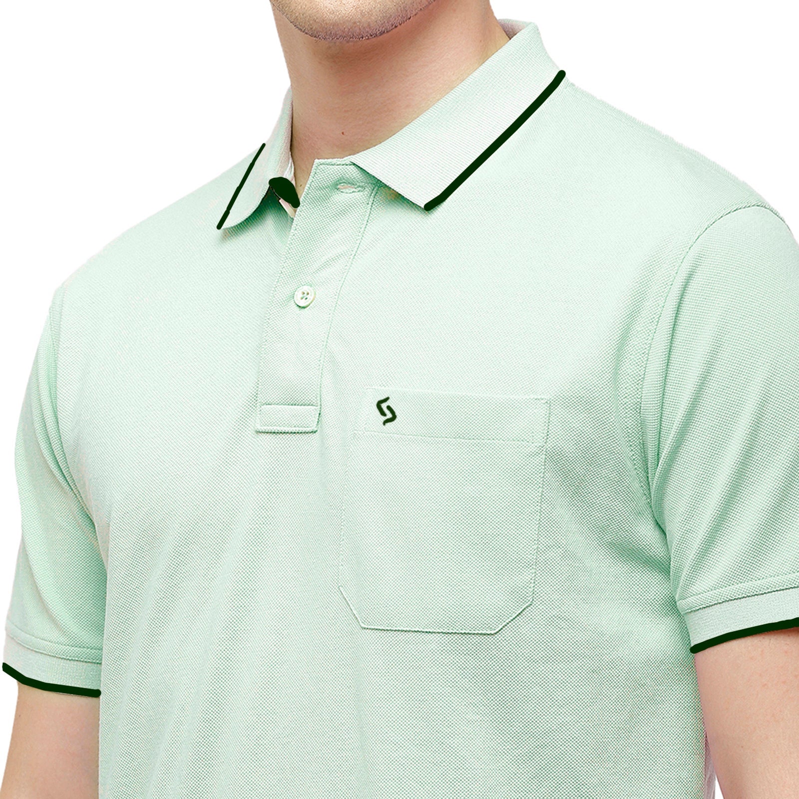 Classic Polo Men's Casual Solid Lt.Green Half Sleeve T-Shirt | TOY-NOVA-BLUE HAZE AF P
