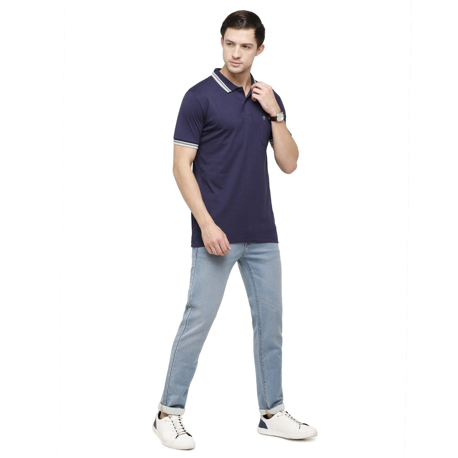 Classic polo Men's Dark Blue Sporty Polo Half Sleeve Slim Fit T-Shirt - Pristo Classic Blue T-shirt Classic Polo 