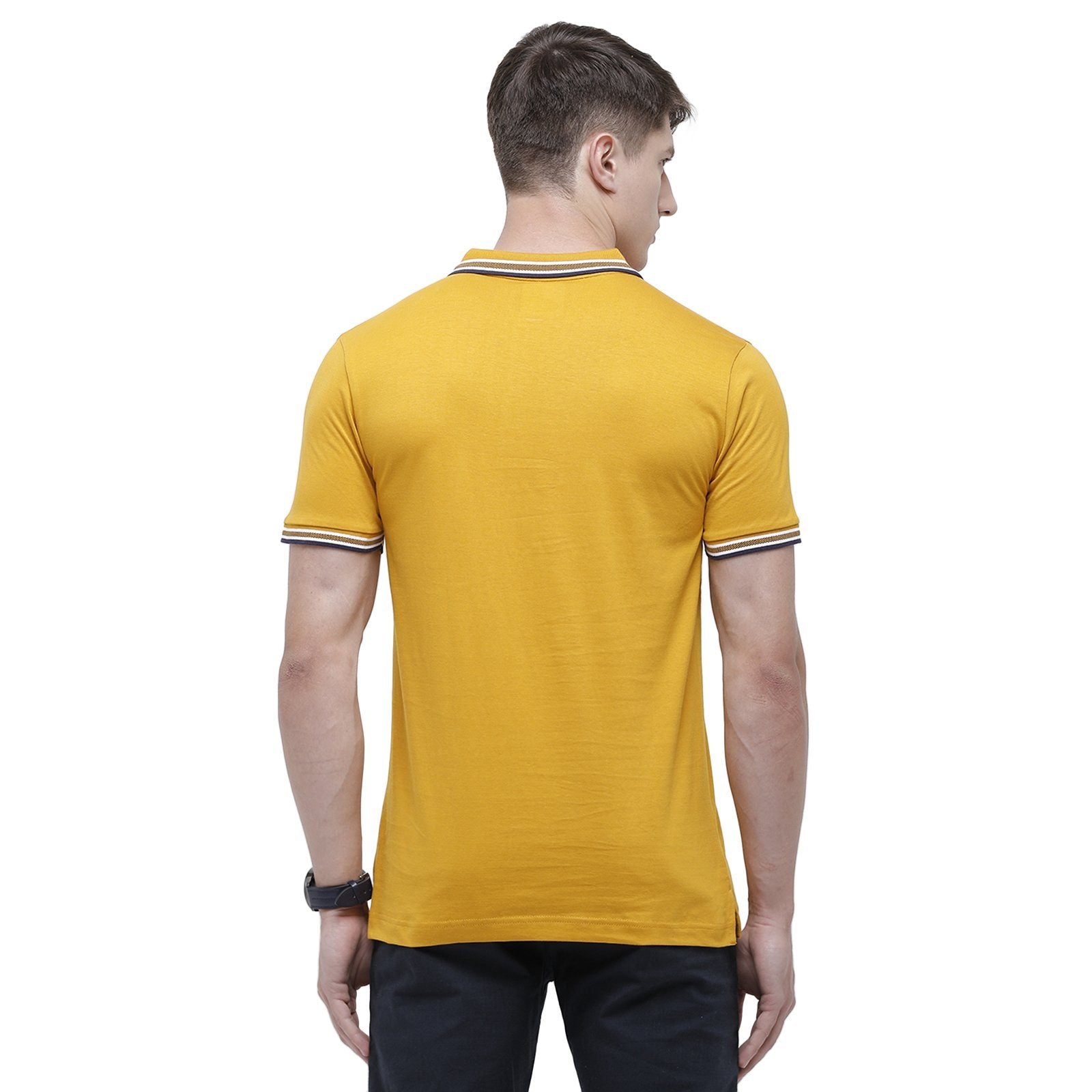 Classic polo Men's Golden Yellow Sporty Polo Half Sleeve Slim Fit T-Shirt - Pristo Golden Yellow T-shirt Classic Polo 